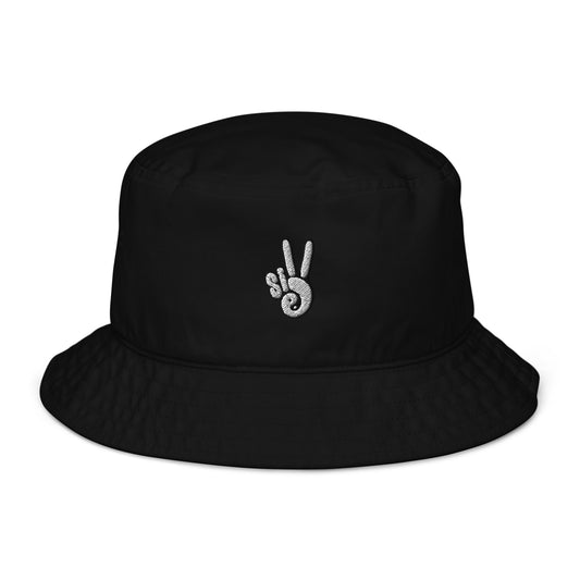 Organic Sille Peace Sign Bucket Hat