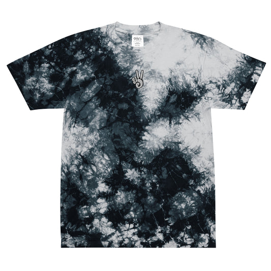 Oversized Sille Peace Sign Tie-dye T-shirt